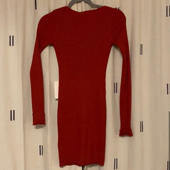 FOR LOVE AND LEMONS KNITZ RARE LONG SLEEVE ANNIE DRESS RED NWT - Picture 3 of 8